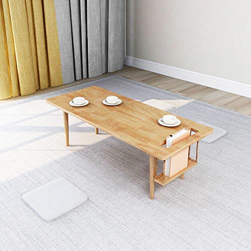 WoodShine Mini-Swing Wooden Coffee Table, Japanese Style, Solid Wood