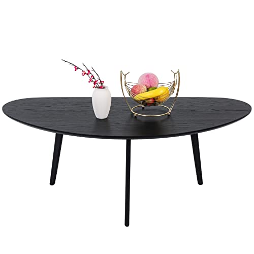 Mid Century Modern Black Oval Coffee Tables Set