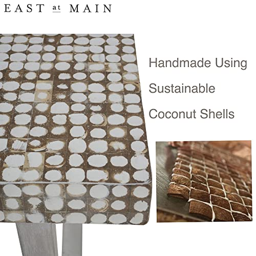 Handmade Coconut Shell Mosaic Coffee Table - White Finish