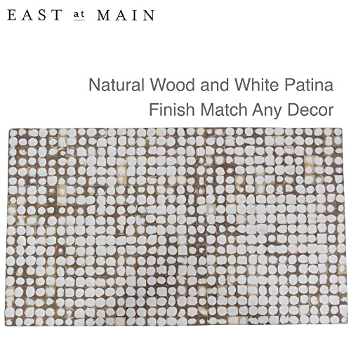 Handmade Coconut Shell Mosaic Coffee Table - White Finish