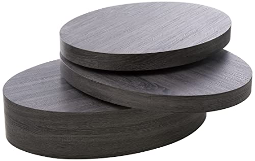 Small Oval Rotatable Black Coffee Table by Christopher Knight