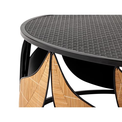 Modern Black Round Nesting Coffee Table Set - Fully Assembled