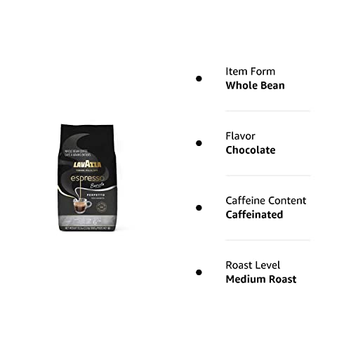 Authentic Italian Lavazza Espresso Barista Whole Bean Coffee