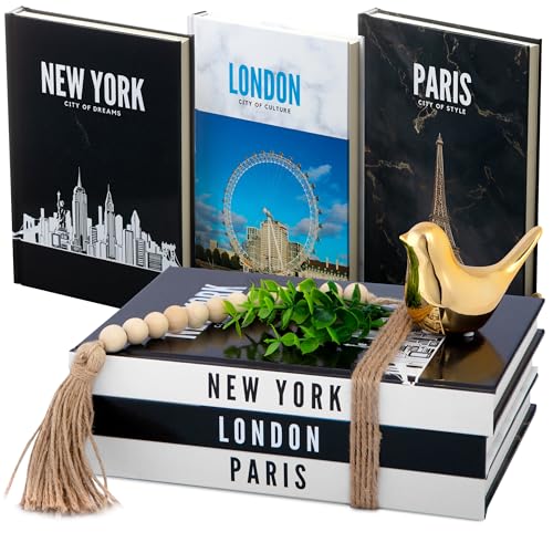 Black and White Coffee Table Decorative Books Set