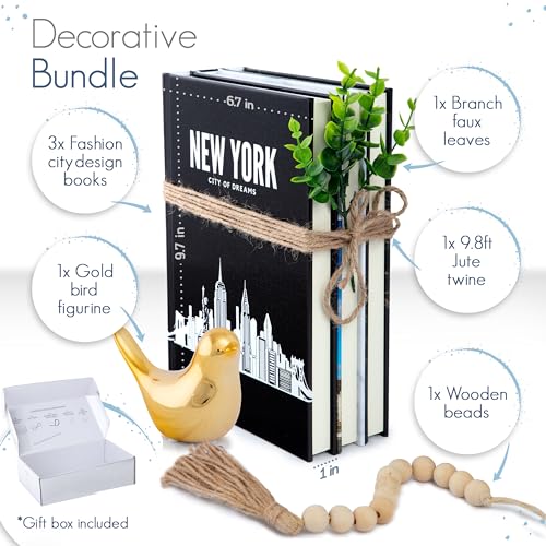 Black and White Coffee Table Decorative Books Set