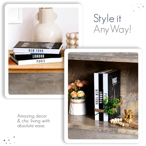 Black and White Coffee Table Decorative Books Set