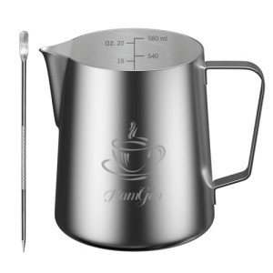 FlamGen 20oz Milk Frothing Pitcher with Accessories Set