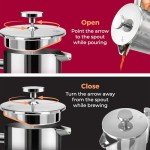 MuellerLiving French Press Coffee Maker, 34 oz, Stainless Steel, 4 Filters, Double Insulated, Rust-Free, Dishwasher Safe