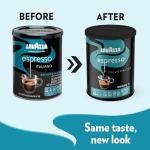 Lavazza Decaf Ground Espresso, Medium Roast, 8-Oz Cans (4 Pack)