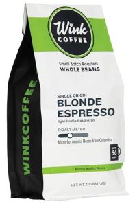 Wink Coffee Blonde Espresso, Colombian Single Origin, Whole Bean
