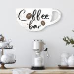 Rustic Wood Coffee Bar Sign for Boho Kitchen