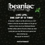 beaniac Organic Downtime Decaf Swiss Water Decaffeinated, Medium Roast, Single Serve Compostable K Cup Coffee Pods, Organic Arabica Coffee, Keurig Brewer Compatible, 30 Count
