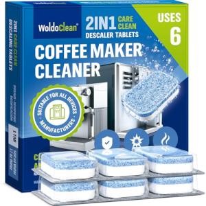 WoldoClean 2in1 Descaler Tablets for Coffee Machines - Keurig, Nespresso, Delonghi, Miele