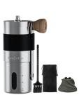 SimCoker Manual Coffee Grinder Ceramic Burrs Hand Coffee Grinder 304 Stainless Steel Compact size, Includes Cleaning Brush, Storage Pouch