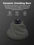 SimCoker Manual Coffee Grinder Ceramic Burrs Hand Coffee Grinder 304 Stainless Steel Compact size, Includes Cleaning Brush, Storage Pouch