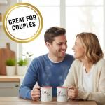 Valentine's Coffee Cups, Set of 2 Mugs with Love Messages