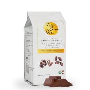 Via Bom Dia 100% Naturally Flavored Ground Coffee, Smooth Dark Chocolate, Medium Roast, No Artificial Flavors, 12 oz. Bag