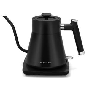 ECORELAX Gooseneck Electric Kettle, Stainless Steel, 1200W, Black