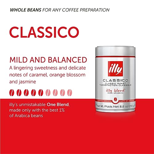 Illy Classico Medium Roast Whole Coffee Beans 8.8oz