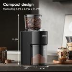 SOWTECH Anti-static Conical Burr Coffee Grinder, Adjustable Burr Mill with 38 Precise Grind Setting, precision timer, for Espresso/Drip/Pour Over/Cold Brew/French Press Coffee Maker(Black)