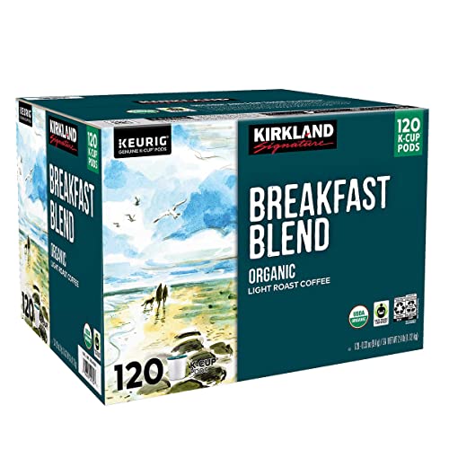 Kirkland Signature Organic Breakfast Blend Light Coffee, 120 Pods