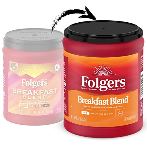 Folgers Breakfast Blend Medium Roast Ground Coffee, 9.6oz