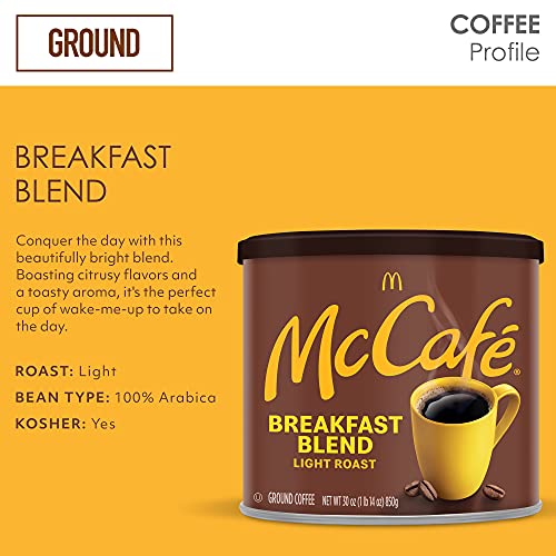 McCafe Breakfast Blend Light Roast Ground Coffee, 30oz