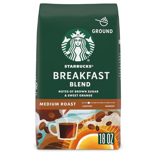 Starbucks Breakfast Blend Medium Roast Ground Coffee, 18oz