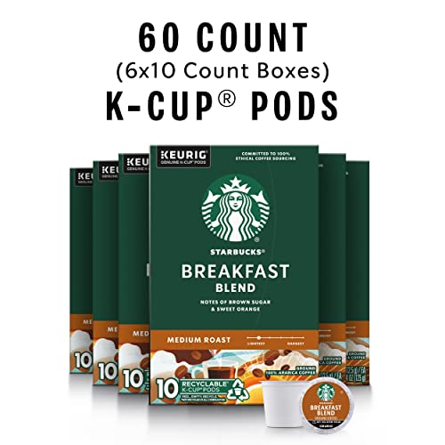 Starbucks K-Cup Breakfast Blend Medium Coffee Pods Arabica
