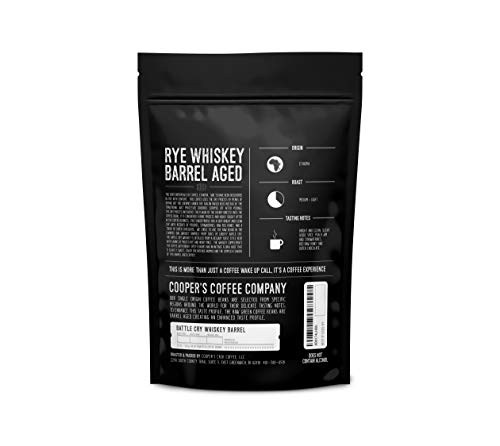 Rye Whiskey Barrel Aged Ethiopian Coffee, Freshly Roasted