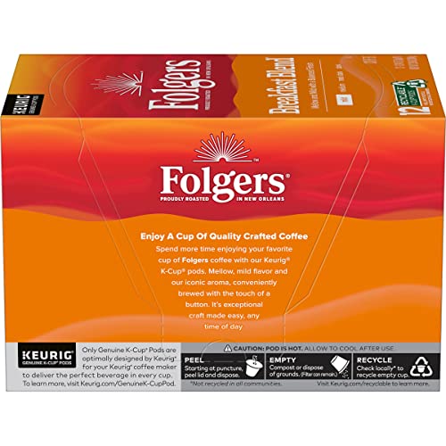 12 Folgers Breakfast Blend Keurig K-Cup Pods