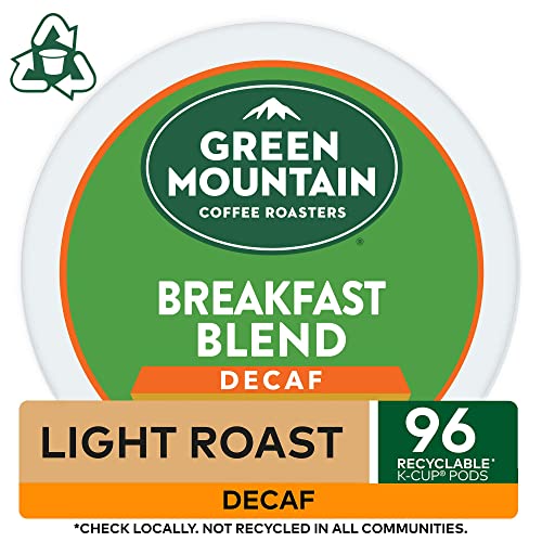 Green Mountain Breakfast Blend Decaf K-Cup Pods, 96 count