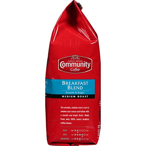 Community Coffee Breakfast Blend Ground Coffee, Medium Roast, 32 Ounce (Pack of 4)