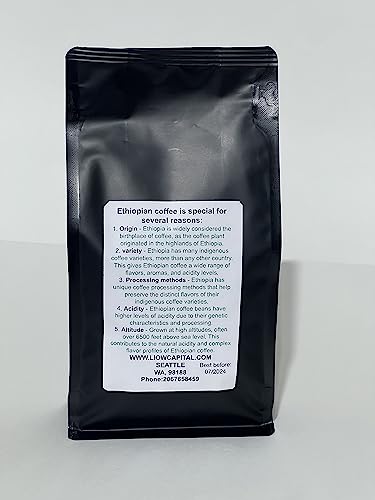 Yirgacheffe Ethiopian Coffee Beans, Medium Roast, Low Acid
