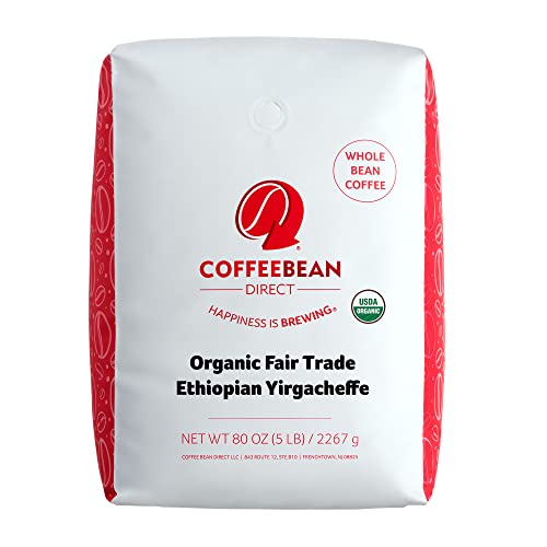 Organic Fair Trade Ethiopian Yirgacheffe Whole Bean Coffee