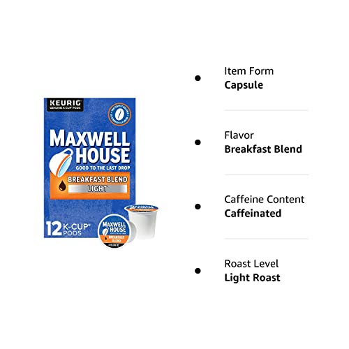 Maxwell House Light Roast Breakfast Blend K-Cups (12)
