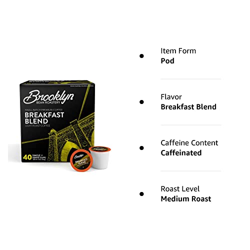 Brooklyn Beans Breakfast Blend Coffee Pods, 40 Count