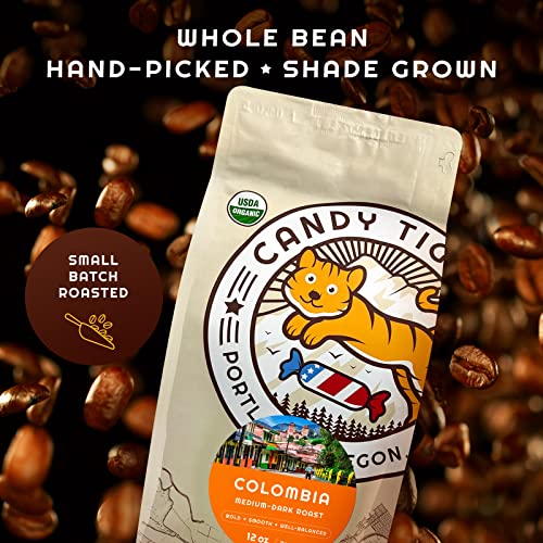 Organic Colombian Medium to Dark Roast Whole Bean Coffee