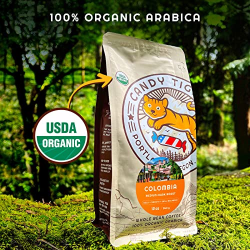 Organic Colombian Medium to Dark Roast Whole Bean Coffee