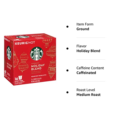 Starbucks Holiday Blend Medium Roast K-Cups, 16ct