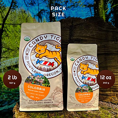 Organic Colombian Medium to Dark Roast Whole Bean Coffee