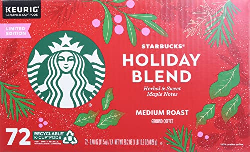 Starbucks Holiday Blend Medium Roast Coffee 72 Pods