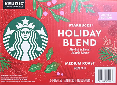 Starbucks Holiday Blend Medium Roast Coffee 72 Pods