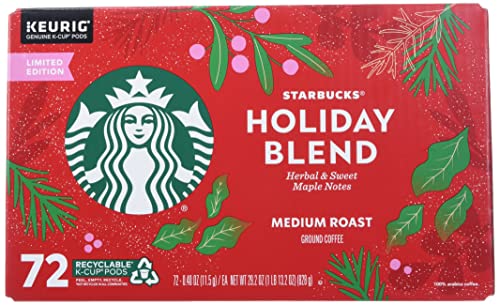 Starbucks Holiday Blend Medium Roast Coffee 72 Pods