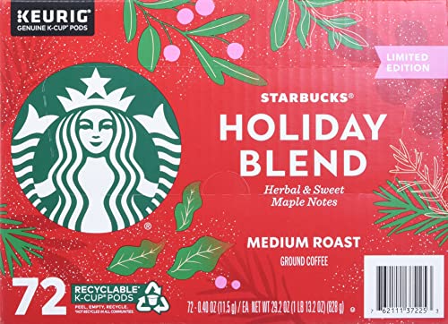 Starbucks Holiday Blend Medium Roast Coffee 72 Pods