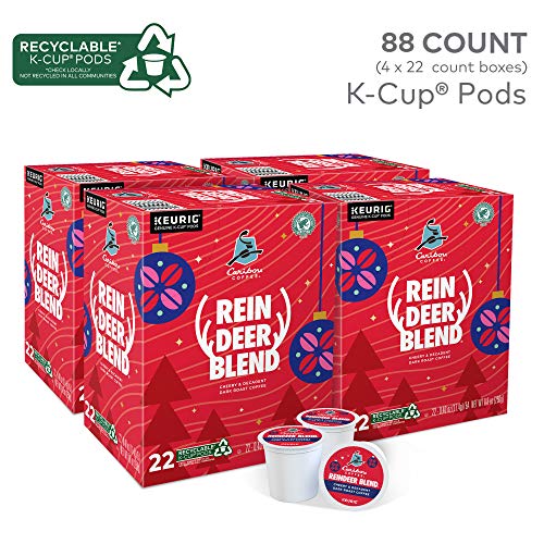Caribou Coffee Reindeer Blend K-Cup Pods, 88 Count