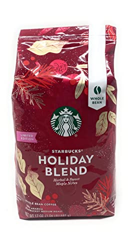 Starbucks 2021 Holiday Blend Whole Bean Coffee, 17oz
