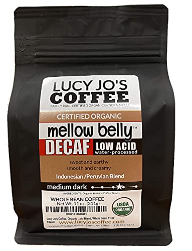 Lucy Jo's Organic Decaf Mellow Belly Coffee, 11oz