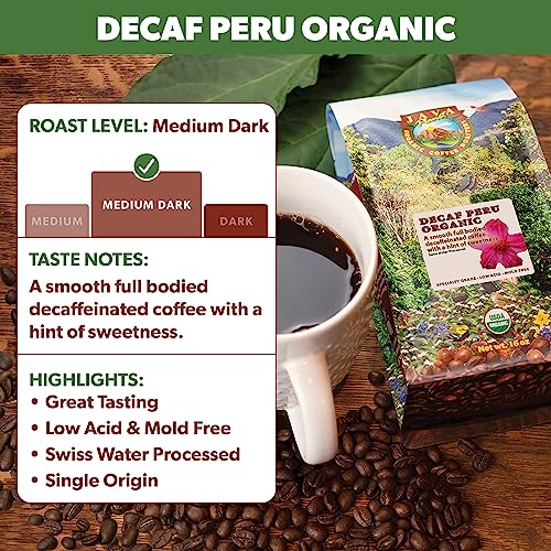 Organic Swiss Water Decaf Peru Whole Bean Coffee, 1LB