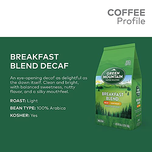 Green Mountain Breakfast Blend Decaf Whole Bean Coffee